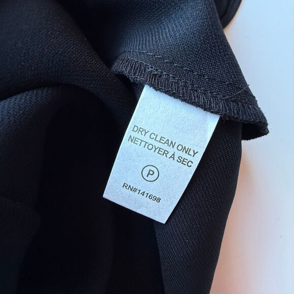 NWT Ramy Brook Quinn Pleated Deep V-neck Satin Gown in black. Size 10 - Picture 13 of 14